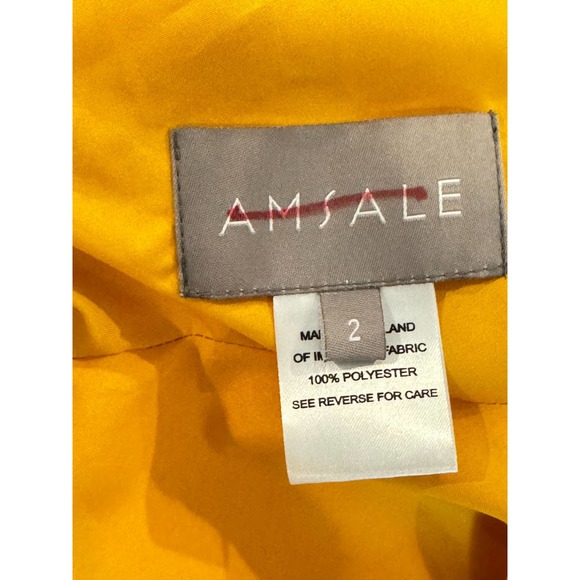 Amsale Draped Satin One-Shoulder Dress. size 2 - Picture 7 of 7